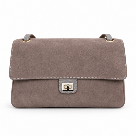 AURELIA flap bag  medium     Taupe scuro